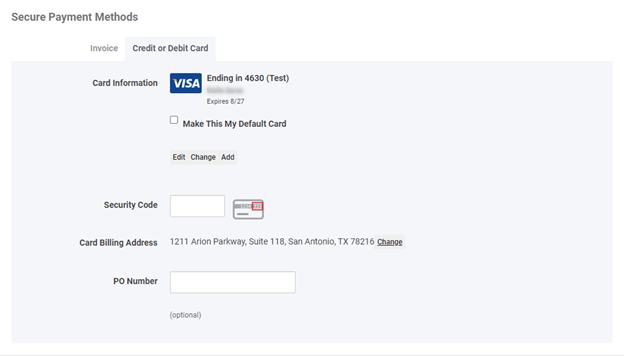 Checkout Payment Screen